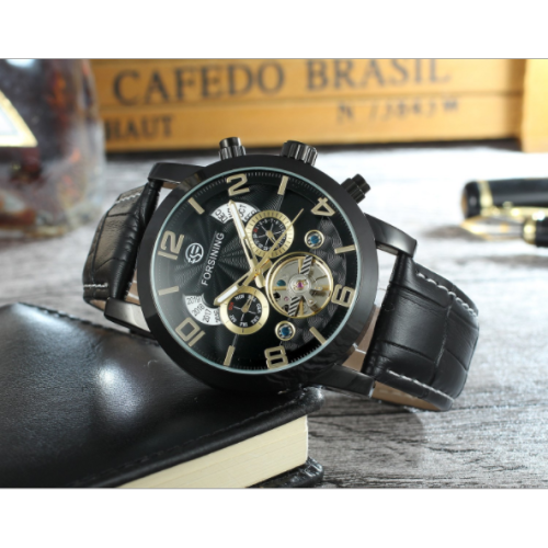 FORSINING A165 belt tourbillon men's watch waterproof business luxury automatic mechanical watch